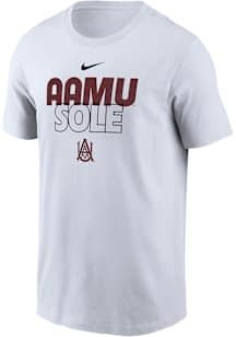 Nike Alabama A&M Bulldogs White Stacked Name Short Sleeve T Shirt
