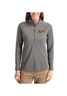 Cutter and Buck George Mason University Womens Graphite Vault Adapt Eco Qtr Zip Pullover