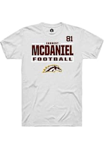 Earnest McDaniel Western Michigan Broncos White Football NIL Stacked Box Short Sleeve Player T Shi..