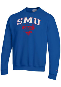 Champion SMU Mustangs Mens Blue Class of 2025 Pill Powerblend Long Sleeve Crew Sweatshirt