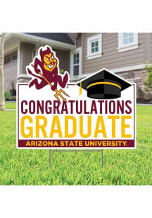 Arizona State Sun Devils Congratulations Graduate Yard Sign - White