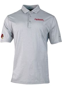 Columbia Iowa State Cyclones Mens Ash Vault Double Hit Short Sleeve Polo