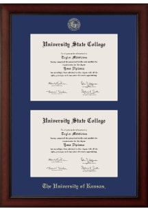 Kansas Jayhawks Paxton Double Document Diploma Frame - Brown