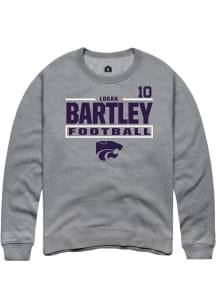 Logan Bartley Rally Mens Graphite K-State Wildcats NIL Stacked Box Player Crew