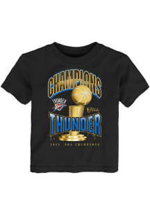 Oklahoma City Thunder Toddler Black 2025 Finals Champion Hype Short Sleeve T-Shirt