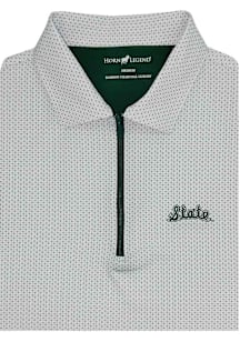 Michigan State Spartans Womens White Checkers Short Sleeve Polo Shirt