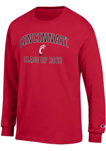 Mens Cincinnati Bearcats Red Champion Font Class of 2027 Jersey Tee