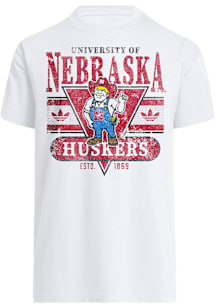 Adidas Nebraska Cornhuskers White OG Short Sleeve Fashion T Shirt