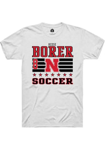 Reese Borer Rally Mens White Nebraska Cornhuskers NIL Striped Player T Shirt