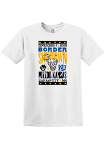 Summit Sportswear Kansas Jayhawks White Basketball 2025 Border Showdown Short Sleeve T Shirt