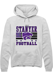 Brad Stanyer Rally Mens White K-State Wildcats NIL Striped Player Hood