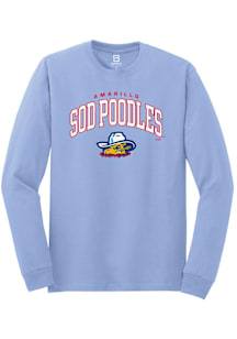Summit Sportswear Amarillo Sod Poodles Light Blue Arch Mascot Long Sleeve T Shirt