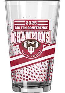 Indiana Hoosiers 2025 Big Ten Football Champions Score 16oz Pint Glass - White