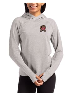 Womens Maryland Terrapins Grey Cutter and Buck Adapt Knit Hood Hooded Sweatshirt