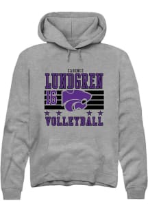 Cadence Lundgren Rally Mens Grey K-State Wildcats NIL Striped Player Hood