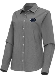 Womens Penn State Nittany Lions Black Antigua Porter Long Sleeve Dress Shirt