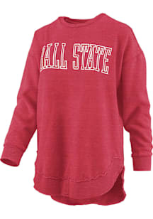 Pressbox Ball State Cardinals Womens Cardinal Super Block Hooded Sweatshirt