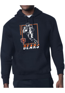 Starter Chicago Bears Mens Navy Blue Grid Long Sleeve Hoodie