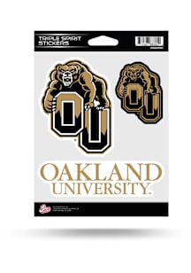 Oakland University Golden Grizzlies Triple Spirit Auto Decal - Brown