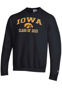 Mens Iowa Hawkeyes Black Champion Class of 2025 Text Powerblend Crew Sweatshirt