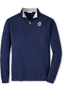 Mens Navy Blue Michigan Wolverines Crown Comfort Qtr Zip Pullover
