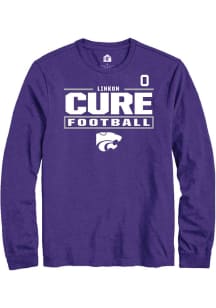 Linkon Cure Mens Purple K-State Wildcats NIL Stacked Box Long Sleeve Player T Shirt