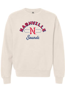 Summit Sportswear Nashville Sounds Mens White Vintage Arch Script Long Sleeve Hoodie