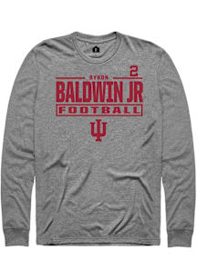 Byron Baldwin Jr Indiana Hoosiers Graphite Football NIL Stacked Box Long Sleeve Player T Shirt