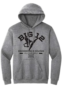 Summit Sportswear Big 12 Mens Graphite 2026 Swimming & Diving Championship Long Sleeve Hoodie