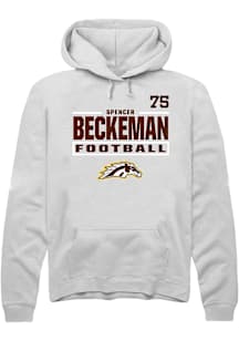 Spencer Beckeman Western Michigan Broncos Mens White Football NIL Stacked Box Player Hood