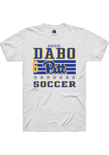 Mariama Dabo Rally Mens White Pitt Panthers NIL Striped Player T Shirt