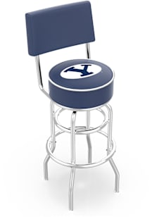 BYU Cougars Double-Ring Swivel with Back Pub Stool - Black