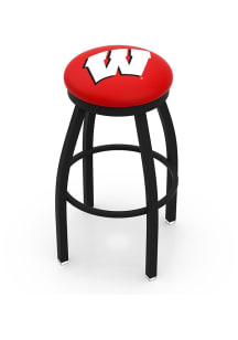 Black Wisconsin Badgers Black Pub Stool
