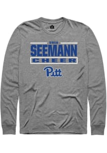 Owen Seemann Mens Graphite Pitt Panthers NIL Stacked Box Long Sleeve Player T Shirt