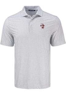 Cutter and Buck Indiana Hoosiers Mens White Pike Diamond Dot Short Sleeve Polo