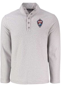 Cutter and Buck Colorado Rapids Mens Grey Hunts Point Long Sleeve Qtr Zip Pullover
