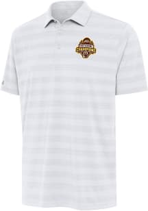 Antigua Western Michigan Broncos Mens White 2025 Hockey National Champions Tunnel Short Sleeve Pol..