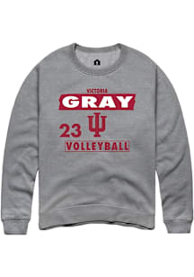Victoria Gray Indiana Hoosiers Mens Grey NIL Striped Player Crew