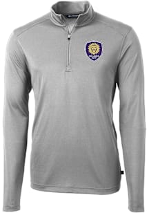 Cutter and Buck Orlando City SC Mens Grey Virtue Eco Pique Big and Tall Qtr Zip