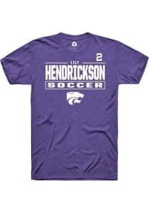 Lily Hendrickson Rally Mens Purple K-State Wildcats NIL Stacked Box Player T Shirt