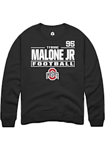 Tywone Malone jr Ohio State Buckeyes Mens Black Football NIL Stacked Box Player Crew