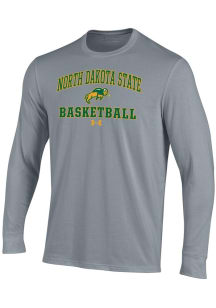 Under Armour North Dakota State Bison Grey Basketball Performance Long Sleeve T Shirt