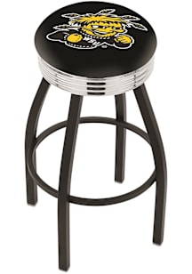Wichita State Shockers 3 Ring Chrome Seat Pub Stool - Black