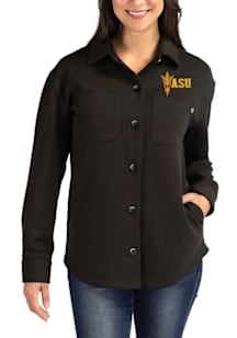 Cutter and Buck Arizona State Sun Devils Womens Black Roam Shirt Light Weight Jacket