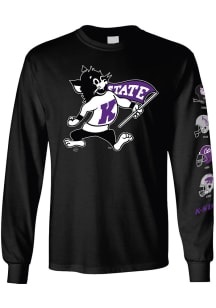 K-State Wildcats Black Helmets Long Sleeve T Shirt