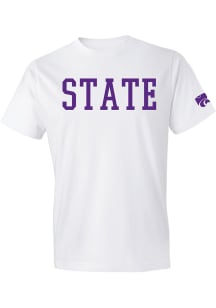 K-State Wildcats White State Short Sleeve T Shirt