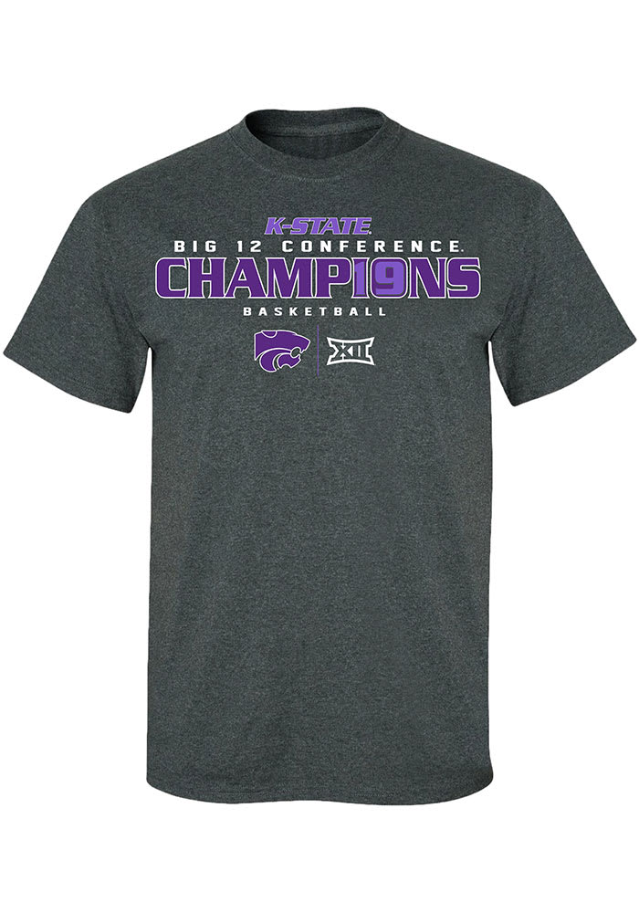 K-State Wildcats Charcoal 2019 Big 12 Champions Short Sleeve T Shirt