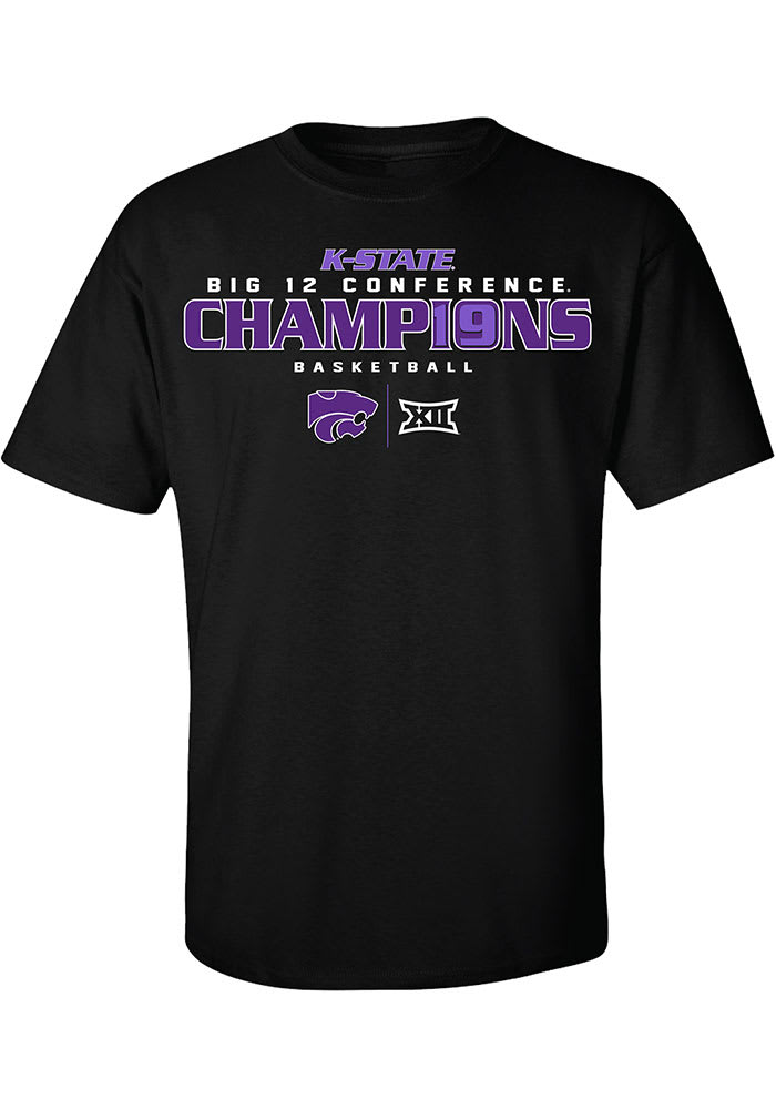 K-State Wildcats Black 2019 Big 12 Champions Short Sleeve T Shirt