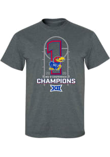 Kansas Jayhawks Charcoal 2019-2020 Big 12 Champions Short Sleeve T Shirt