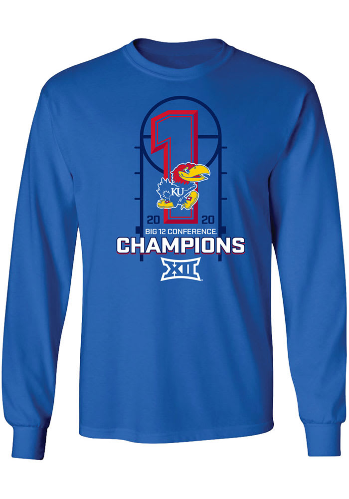 Kansas Jayhawks Blue 2019-2020 Big 12 Champions Long Sleeve T Shirt
